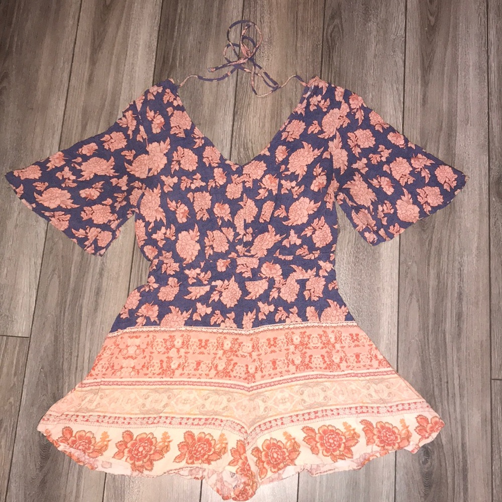 Flowered Summer Romper - size medium